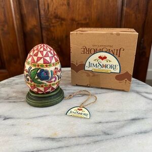 Jim Shore Heartwood Creek Easter Egg With Base